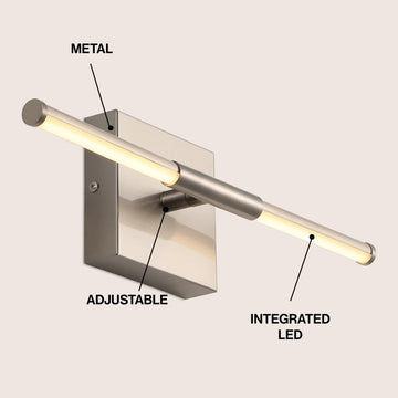 Makena Modern Minimalist Dimmable Integrated LED Metal Wall Sconce